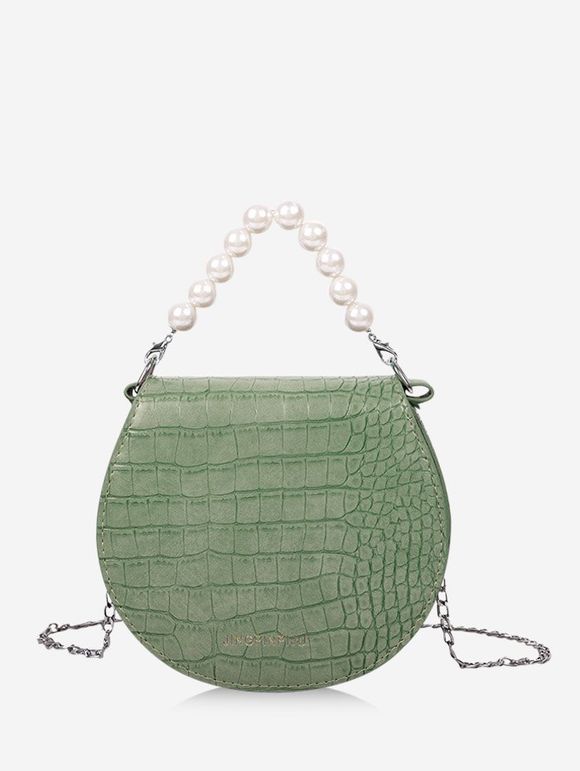 Sac à Main Fausse Perle avec Chaîne à Bretelle - Turquoise Foncée 