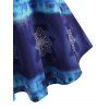Plus Size Flower Dip Dye Bowknot Cutout Tank Top - LIGHT BLUE 1X