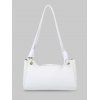 Sac à Bandoulière Texturé Noué en Couleur Unie - Blanc Naturel 
