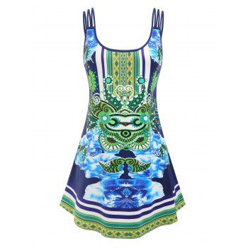 

Plus Size Tribal Print Tent Dress, Multicolor