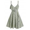 Robe de Nuit Asymétrique à Volants et en Surplis - Vert clair M
