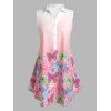 Corsage sans Manches en Dégradé de Couleurs à Imprimé Papillons Grande-Taille - Rose clair 5X