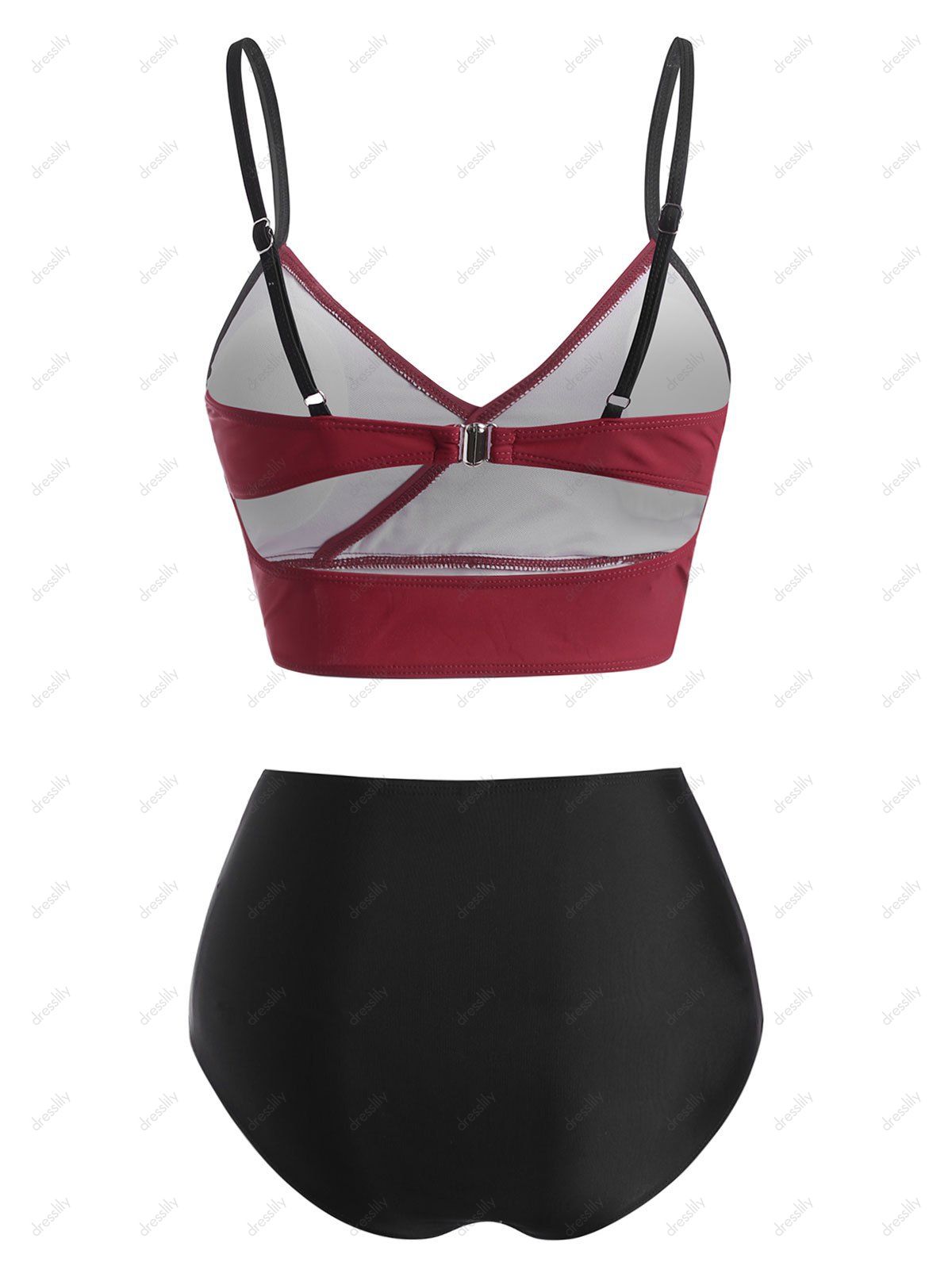  26 off 2021 colorblock mock button ruffle tummy control bikini