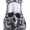 Summer Gothic Skull Flower O Ring Strappy Tank Dress - BLACK L