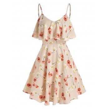 

Flounce Allover Flower Cami Sundress, Light yellow