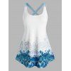 Débardeur de Grande Taille à Motif Floral - Blanc 2X