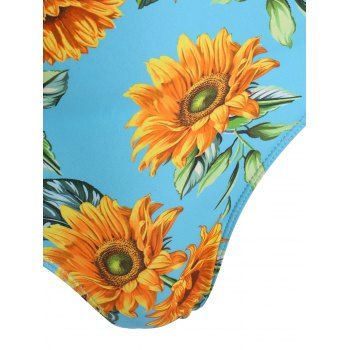 Buy Sunflower Vacay Modest Swimsuit Knotted Empire Waist Tankini Swimwear. Picture