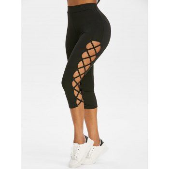 

Crisscross High Rise Capri Pants, Black