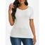 T-shirt Floral à Empiècement en Dentelle Transparente - Blanc XXXL