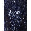 Sparkly Sequined Dip Hem Party Midi Dress - DEEP BLUE S