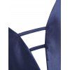 Sequined Ladder Cut Plunge Party Dress - DEEP BLUE M