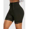 Legging Court à Coupe Haute à Lacets - Noir XXL