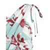 Summer Mini Dress Crisscross Cinched Tie Floral Print Cut Out Vacation A Line Dress - LIGHT BLUE M