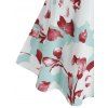 Summer Mini Dress Crisscross Cinched Tie Floral Print Cut Out Vacation A Line Dress - LIGHT BLUE M