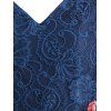 Robe de Soirée Ajustée et Evasée à Empiècement en Dentelle avec Appliques Brodées Florales - Bleu profond XL