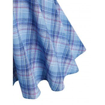 Plus Size High Waist Plaid A Line Skirt