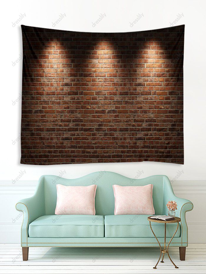 [34 OFF] 2021 Retro Brick Wall 3D Print Wall Tapestry In RED DIRT DressLily
