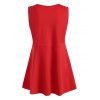 Plus Size Valentine Heart Lace Insert Tied Tank Top - RED L