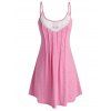 Robe Pyjama Fleuri à Bretelle en Dentelle Insérée de Grande Taille - Rose clair 5X