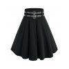 Jupe Ligne A Cloutée à Coupe Haute de Grande Taille - Noir 1X