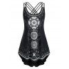 Débardeur Tribal Imprimé à Bretelle de Grande Taille - Noir 1X