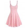 Robe Mini Evasée à Imprimé Etoile à Bretelle Fine - Rose clair XL