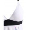 Plus Size Butterfly Figure Print Plunge Tankini Swimwear - WHITE L
