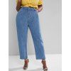 Jean Jambe Large à Coupe Haute de Grande Taille avec Poche - Bleu L
