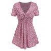 T-shirt Tunique Tordu en Avant - Rose clair XL
