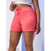 Short Taille Haute de Grande Taille à Lacets - Rose clair L