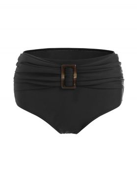 Rectangle Buckle Ruched Swim Briefs