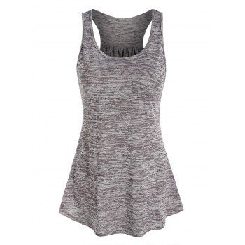 

Space Dye Print Racerback Tank Top, Light coffee