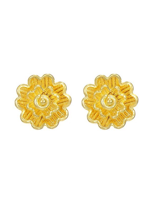 Boucles D'Oreilles Clous en Forme de Fleur en Or Plaqué - d'or 