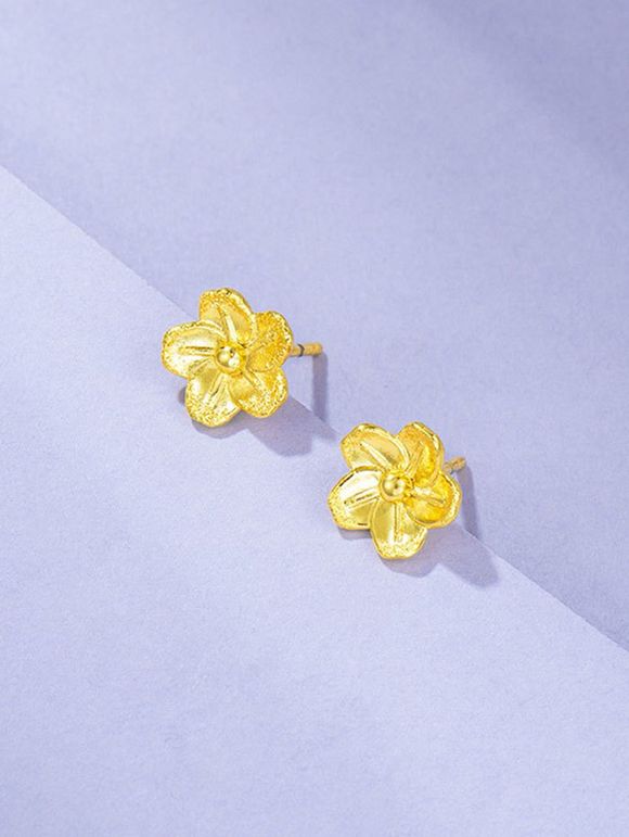 Boucles D'Oreilles Plaqué Or Motif Floral - d'or 