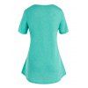 Plus Size O Ring Cinched Two Tone Tee - LIGHT GREEN 5X