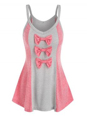 Contrast Heathered Bow Detail Tank Top