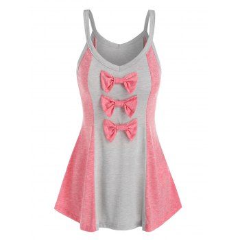 

Contrast Heathered Bow Detail Tank Top, Multicolor