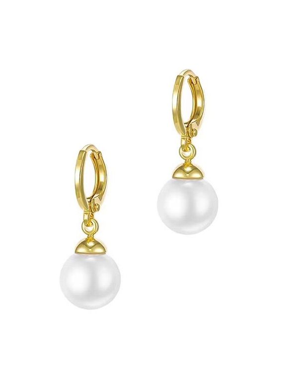 Boucles D'oreilles Pendantes Plaquées Or en Perles Fantaisies - d'or SMALL