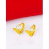 Boucles D'oreilles Ornées de Zircon Forme de Cœur et D'or - d'or 