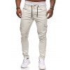Pantalon de Jogging Cargo à Ourlet Plissé à Cordon - Blanche Amande L