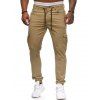 Pantalon de Jogging Cargo à Ourlet Plissé à Cordon - Kaki XL