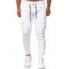 Pantalon de Jogging Cargo à Ourlet Plissé à Cordon - Blanc 3XL