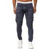 Pantalon de Jogging Cargo à Ourlet Plissé à Cordon - Gris Foncé 2XL