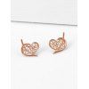 Boucles D'Oreilles Evidées en Forme de Cœur - Or de Rose 