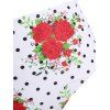 Polka Dot Floral Mix and Match Flounce Tankini Swimwear - DEEP RED XL