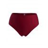 Plus Size Valentine Flower Ring Skirted Tankini Swimwear - DEEP RED L