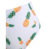 Tummy Control Bikini Swimwear Pineapple Print Moulded High Waisted Swimsuit Summer Beach Bathing Suit - DEEP GREEN S