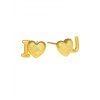 Boucles D'Oreilles Texturées en Forme de Cœur avec Lettre - d'or 