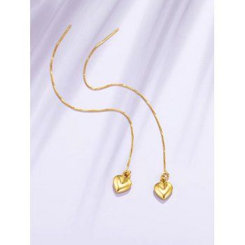 

Heart Pendant Linear Threader Drop Earrings, Golden