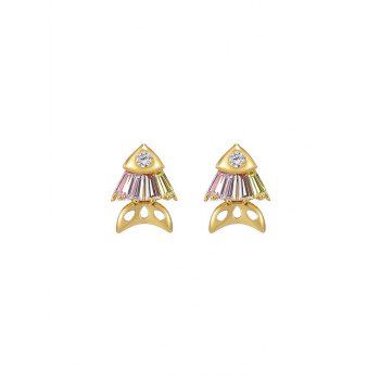 

Fish Shape Rhinestone Stud Earrings, Pink